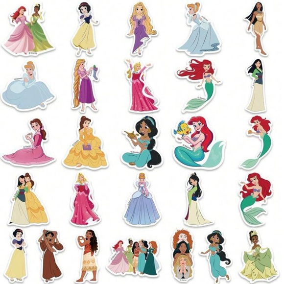50 Pack Disney Princess Vinyl Stickers - Picture 5 of 6